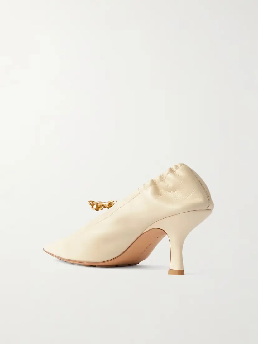 Bottega Veneta Melbourne Embellished Glossed Crinkled-leather Pumps | Thumbnail 3 Bottega Veneta Melbourne Embellished Glossed Crinkled-leather Pumps | Thumbnail 3