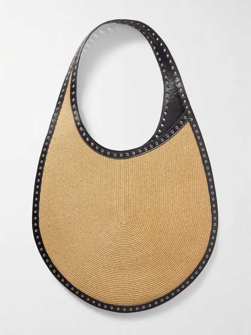 Alaïa One Piece Medium Embellished Leather-trimmed Raffia Shoulder Bag | Thumbnail 3 Alaïa One Piece Medium Embellished Leather-trimmed Raffia Shoulder Bag | Thumbnail 3