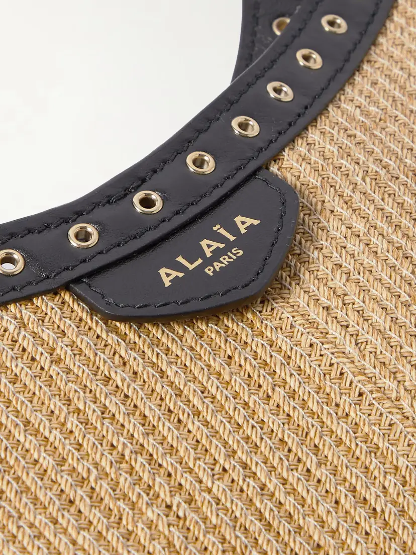 Alaïa One Piece Medium Embellished Leather-trimmed Raffia Shoulder Bag | Thumbnail 4 Alaïa One Piece Medium Embellished Leather-trimmed Raffia Shoulder Bag | Thumbnail 4