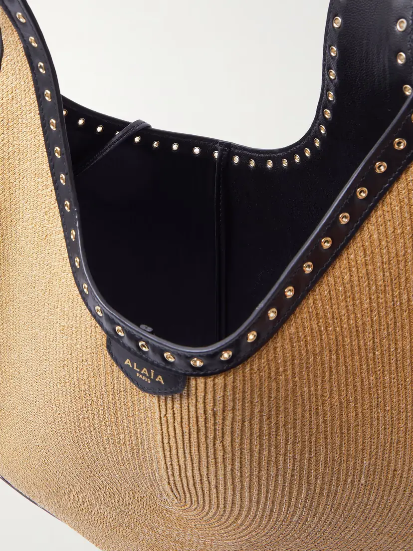 Alaïa One Piece Medium Embellished Leather-trimmed Raffia Shoulder Bag | Thumbnail 5 Alaïa One Piece Medium Embellished Leather-trimmed Raffia Shoulder Bag | Thumbnail 5