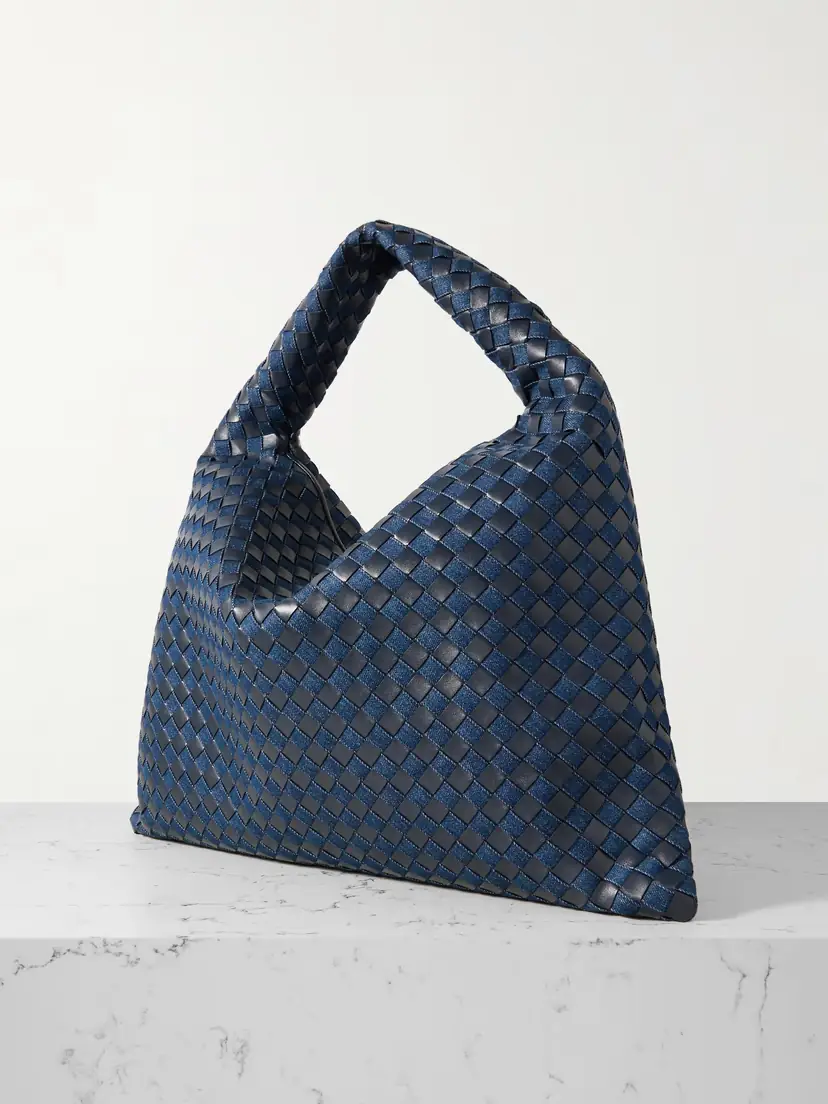 Bottega Veneta Hop Large Intrecciato Leather And Denim Tote | Thumbnail 3 Bottega Veneta Hop Large Intrecciato Leather And Denim Tote | Thumbnail 3