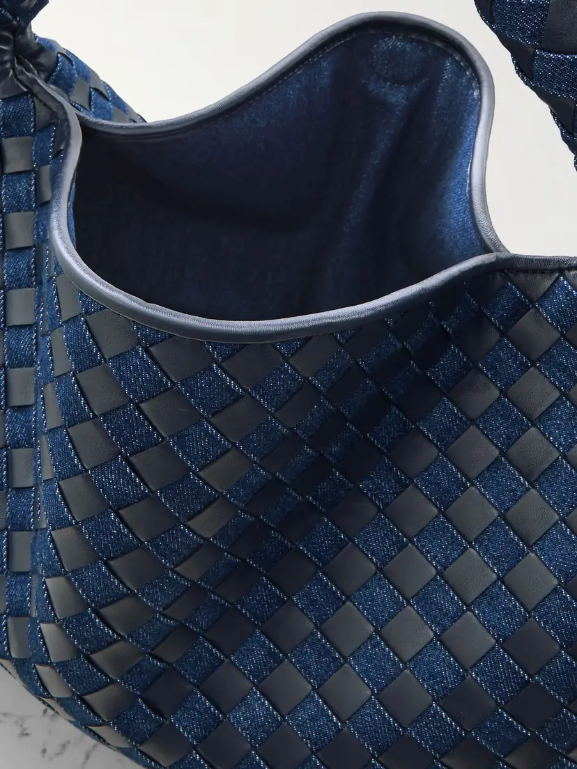 Bottega Veneta Hop Large Intrecciato Leather And Denim Tote | Thumbnail 5 Bottega Veneta Hop Large Intrecciato Leather And Denim Tote | Thumbnail 5