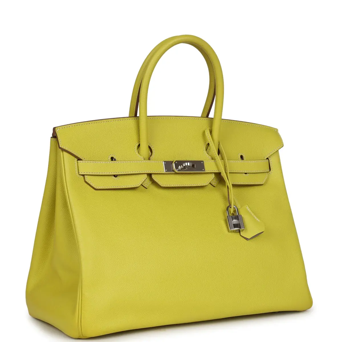 HERMÈS Pre-owned Hermes Birkin 35 Lime Candy Epsom Palladium Hardware | Thumbnail 2