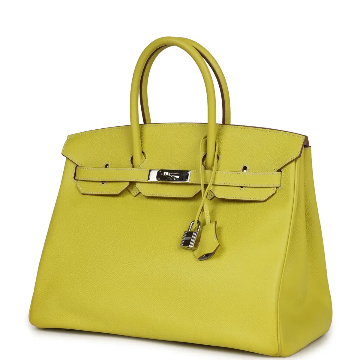 HERMÈS Pre-owned Hermes Birkin 35 Lime Candy Epsom Palladium Hardware | Thumbnail 5