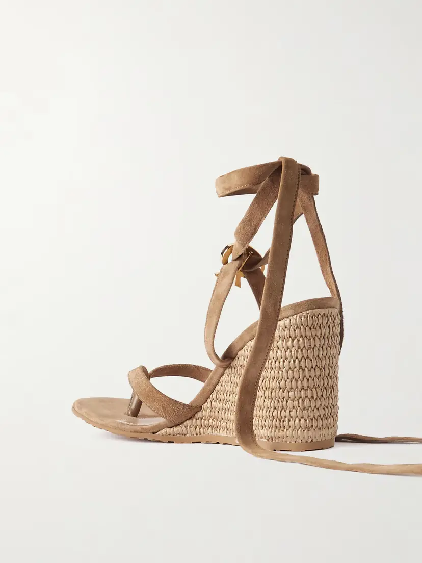 Gianvito Rossi Oleg 85 Suede Wedge Sandals | Thumbnail 3 Gianvito Rossi Oleg 85 Suede Wedge Sandals | Thumbnail 3