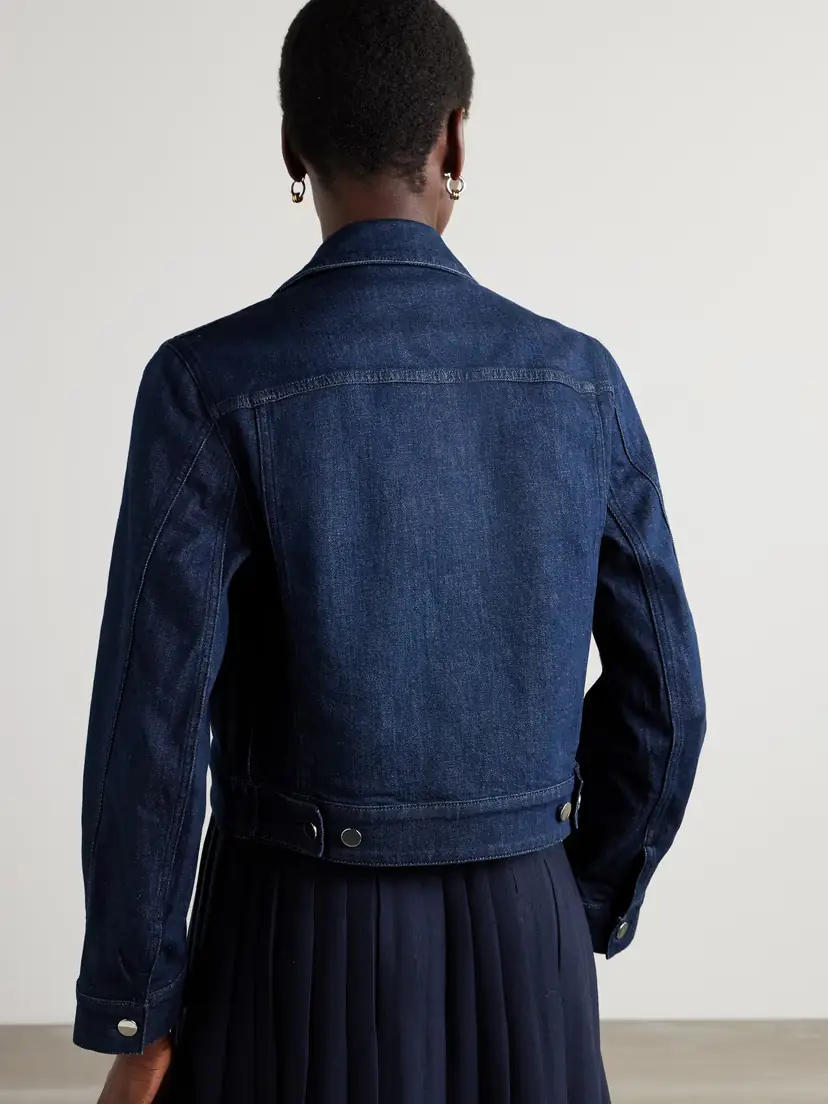 Another Tomorrow Cropped Denim Jacket | Thumbnail 4