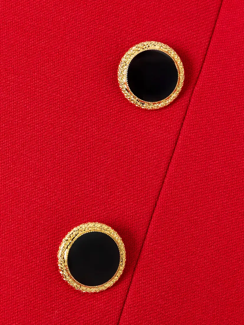 Alessandra Rich Cropped Pleated Wool Grain De Poudre Jacket | Thumbnail 4 Alessandra Rich Cropped Pleated Wool Grain De Poudre Jacket | Thumbnail 4