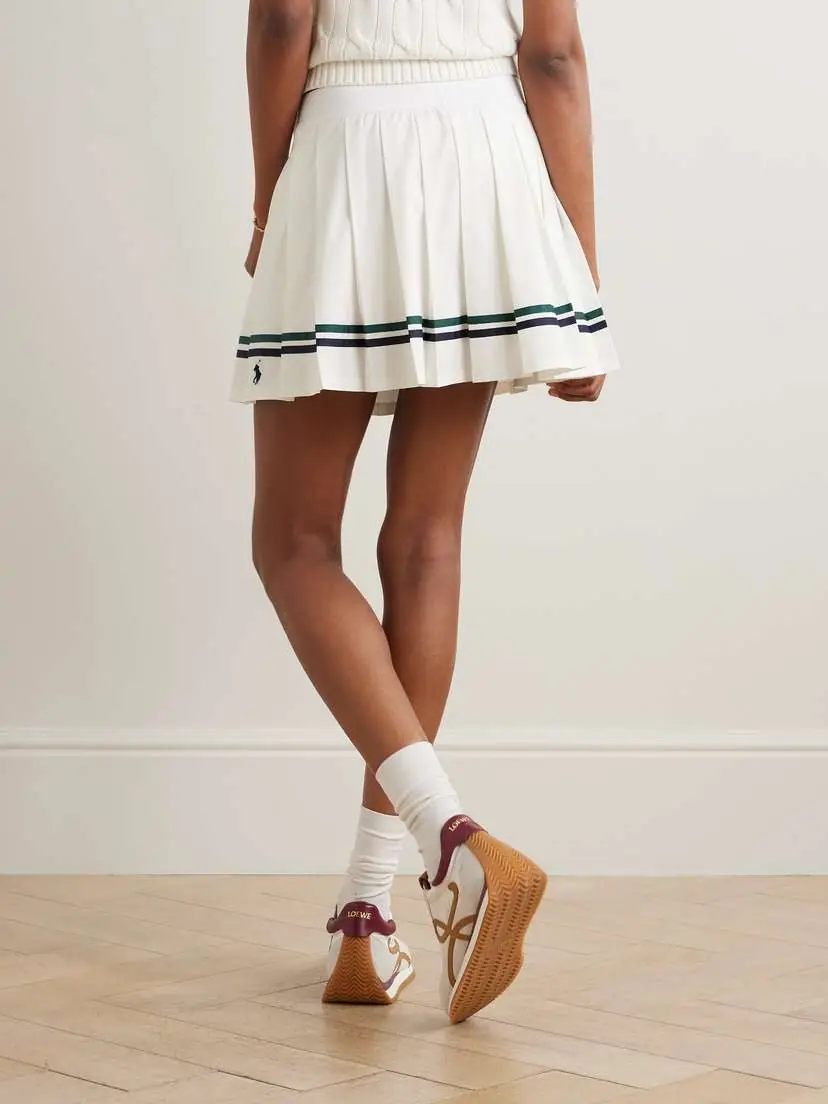 Polo Ralph Lauren + Wimbledon Everest Grosgrain-trimmed Pleated Stretch Recycled Tennis Skirt - x large | Thumbnail 3 Polo Ralph Lauren + Wimbledon Everest Grosgrain-trimmed Pleated Stretch Recycled Tennis Skirt - x large | Thumbnail 3