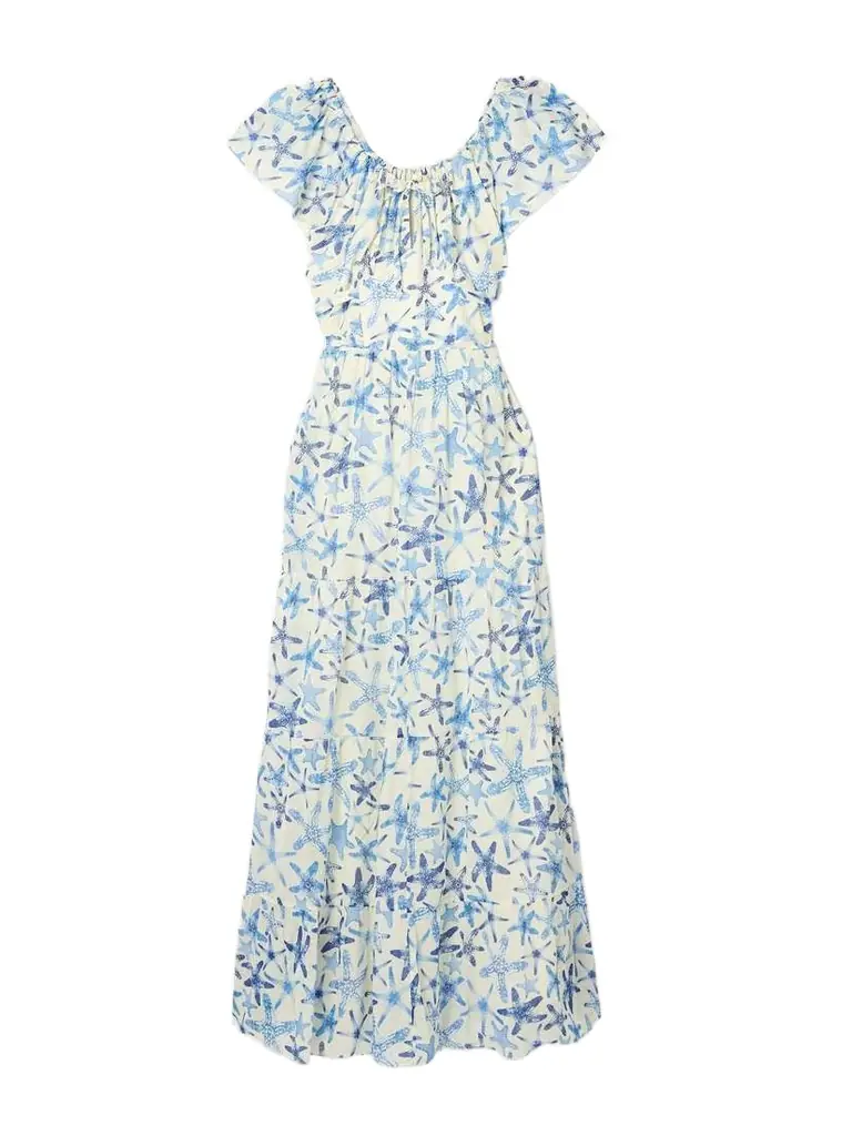 Chloe Tiered Gathered Printed Cotton-voile Maxi Dress
