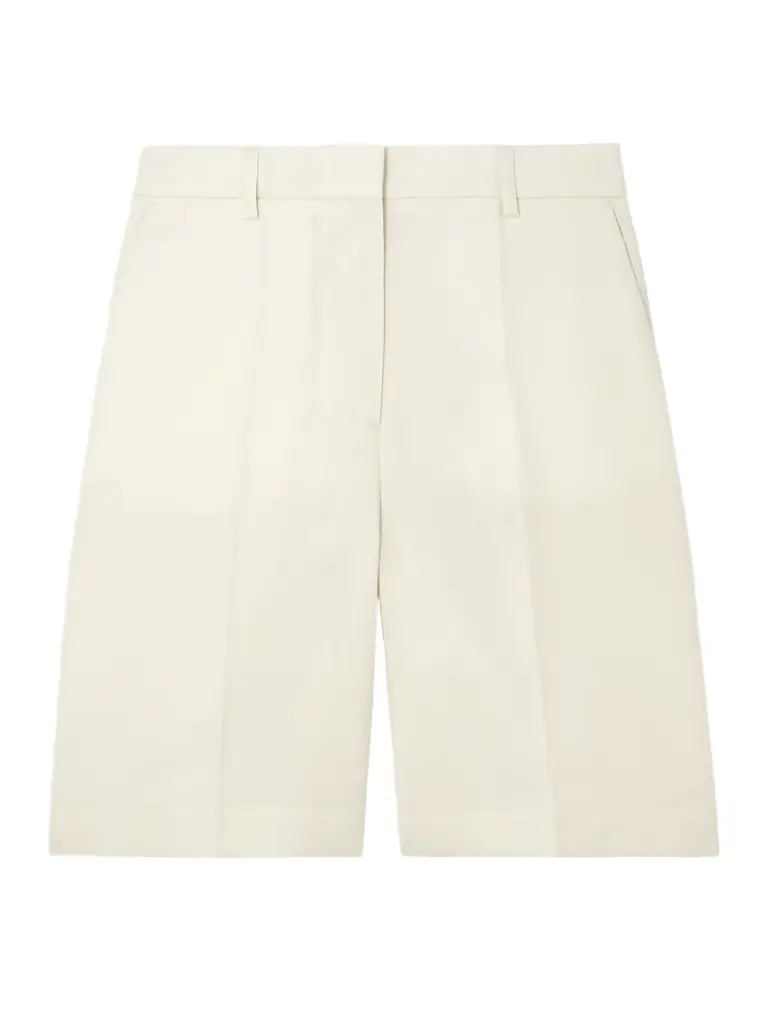 Pleated Grain De Poudre Shorts