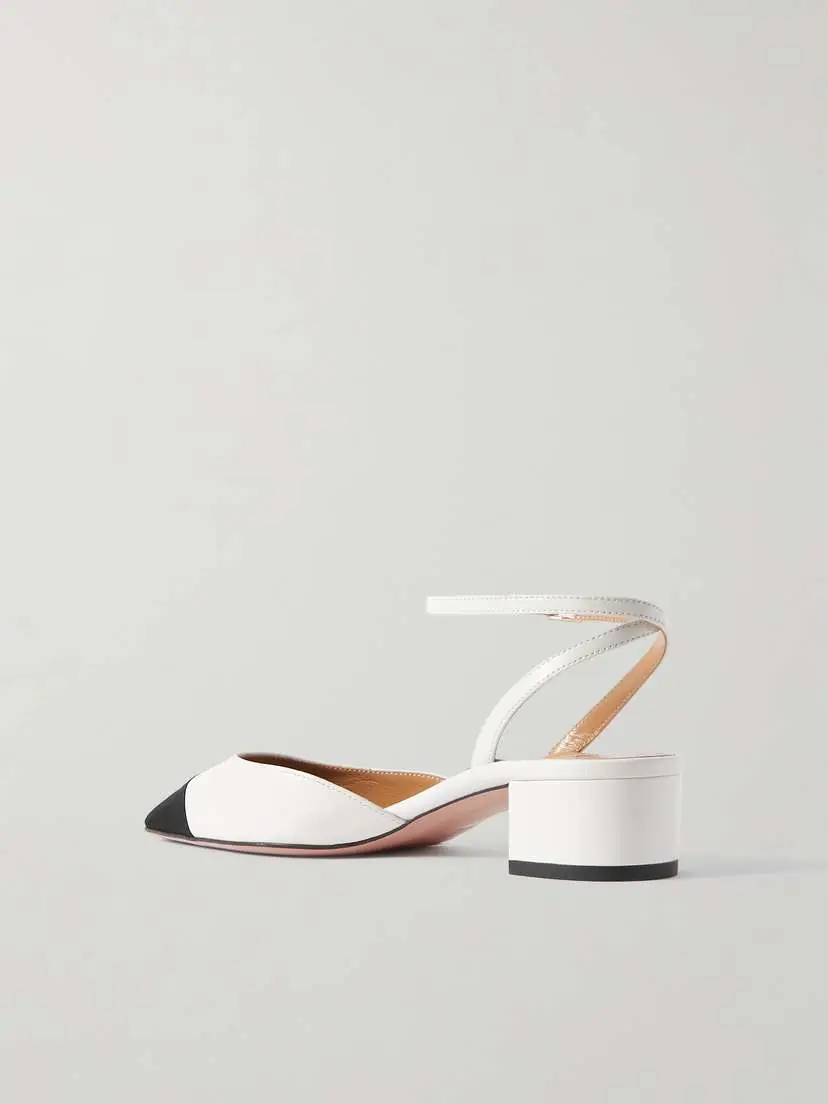 Aquazzura French Flirt 35 Grosgrain-trimmed Leather Mary Jane Pumps | Thumbnail 3 Aquazzura French Flirt 35 Grosgrain-trimmed Leather Mary Jane Pumps | Thumbnail 3