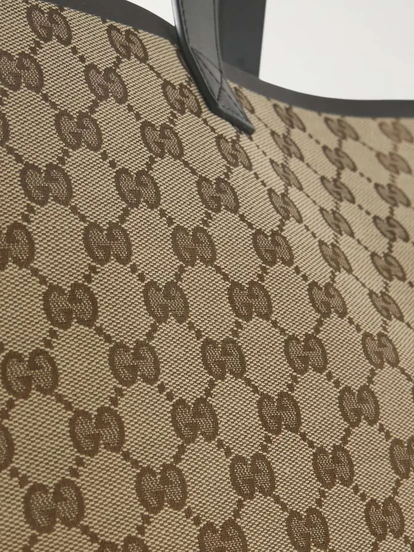 Gucci Leather-trimmed Coated Canvas-jacquard Tote | Thumbnail 4 Gucci Leather-trimmed Coated Canvas-jacquard Tote | Thumbnail 4