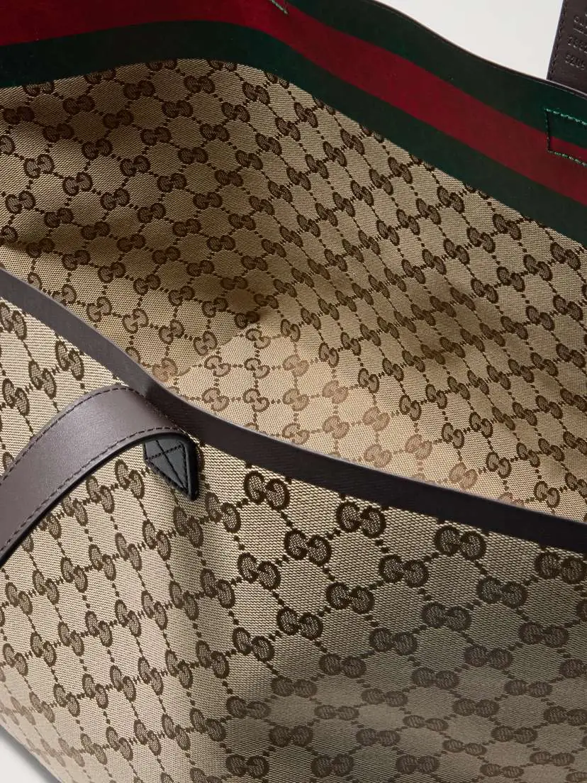 Gucci Leather-trimmed Coated Canvas-jacquard Tote | Thumbnail 5 Gucci Leather-trimmed Coated Canvas-jacquard Tote | Thumbnail 5