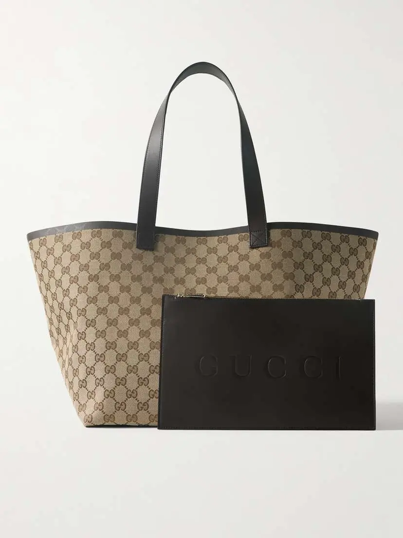 Gucci Leather-trimmed Coated Canvas-jacquard Tote | Thumbnail 6 Gucci Leather-trimmed Coated Canvas-jacquard Tote | Thumbnail 6