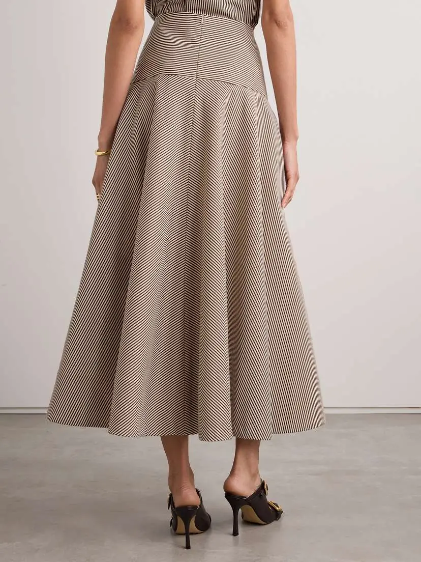 Brandon Maxwell The Poppy Striped Cotton-twill Maxi Skirt | Thumbnail 4 Brandon Maxwell The Poppy Striped Cotton-twill Maxi Skirt | Thumbnail 4