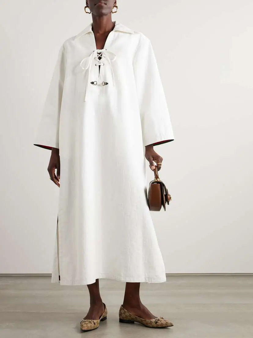 Gucci Horsebit-detailed Cotton-jacquard Midi Dress | Thumbnail 2 Gucci Horsebit-detailed Cotton-jacquard Midi Dress | Thumbnail 2