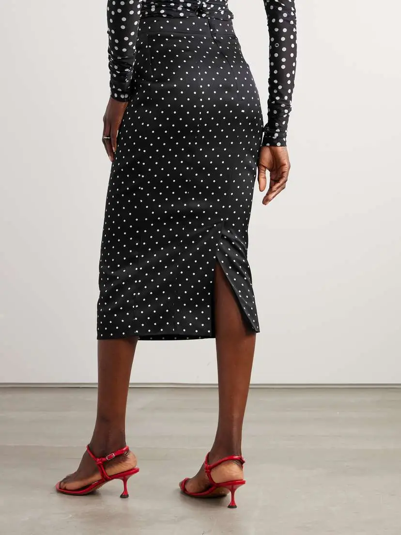 Dolce & Gabbana Printed Polka-dot Stretch-silk Midi Skirt | Thumbnail 3 Dolce & Gabbana Printed Polka-dot Stretch-silk Midi Skirt | Thumbnail 3