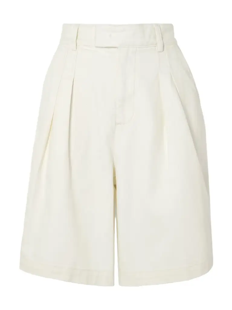 Xavier Pleated Denim Shorts
