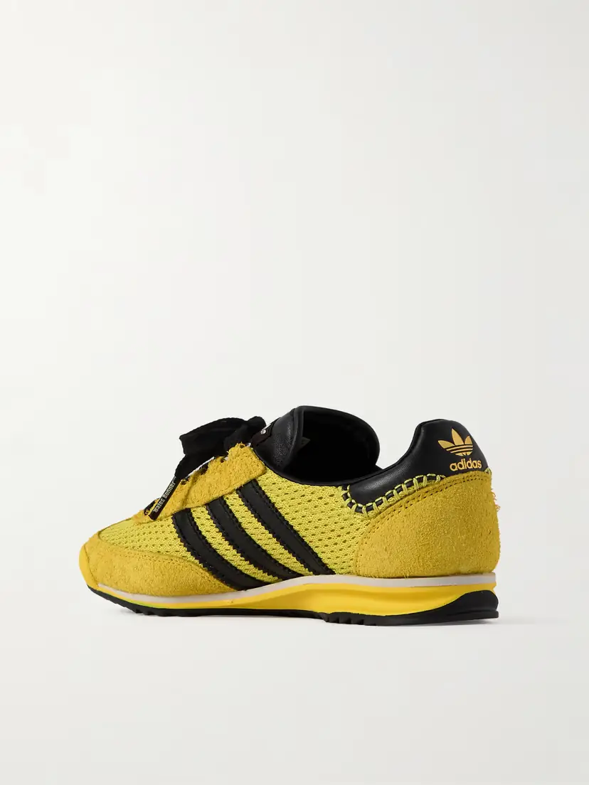 adidas Originals + Wales Bonner Sl76 Leather-trimmed Brushed-suede And Mesh Sneakers - UK 9 | Thumbnail 3 adidas Originals + Wales Bonner Sl76 Leather-trimmed Brushed-suede And Mesh Sneakers - UK 9 | Thumbnail 3