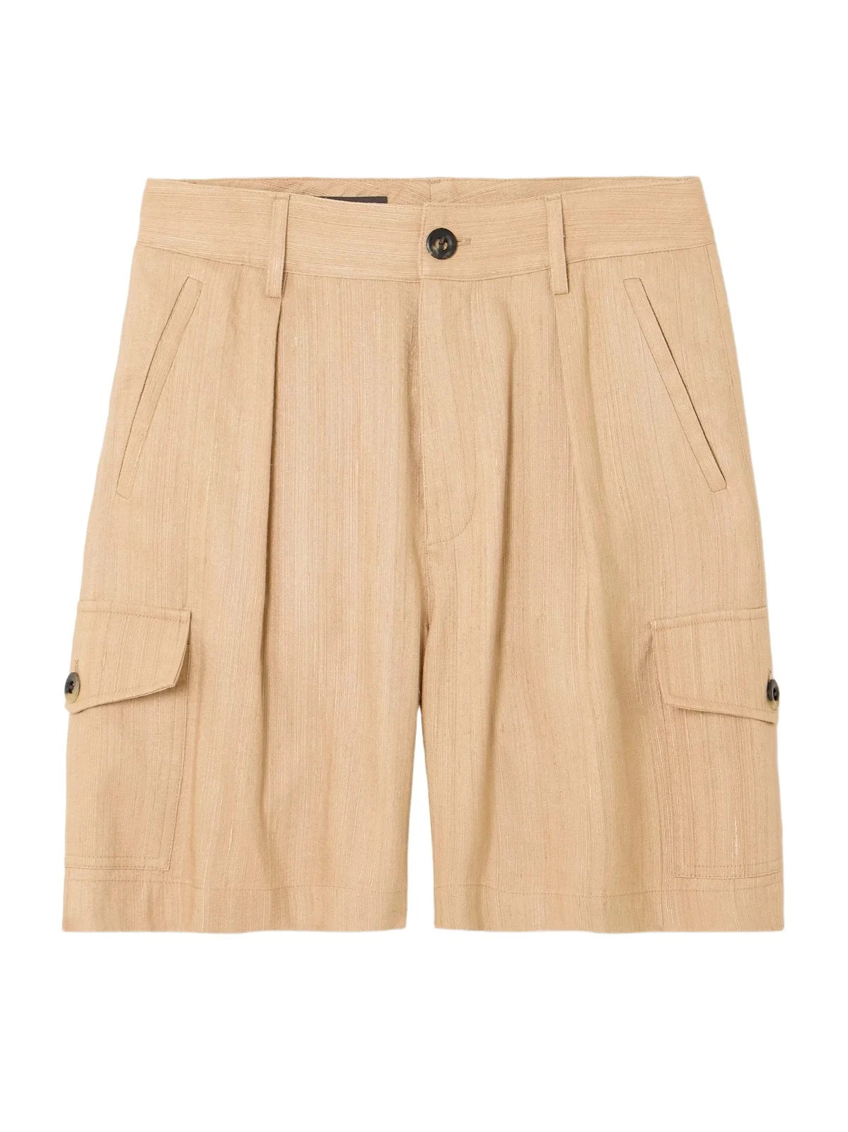 Pleated Textured-silk Cargo Shorts Pleated Textured-silk Cargo Shorts