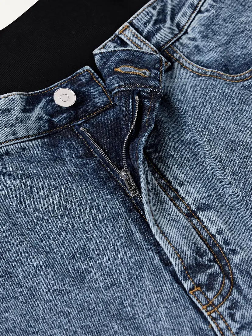 Alaïa Layered Jersey-trimmed Wide-leg Jeans | Thumbnail 5