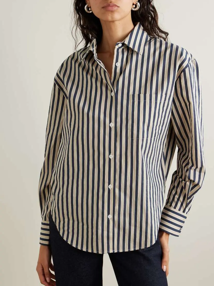 The Frankie Shop Lui Striped Cotton-blend Poplin Shirt - x large | Thumbnail 3 The Frankie Shop Lui Striped Cotton-blend Poplin Shirt - x large | Thumbnail 3