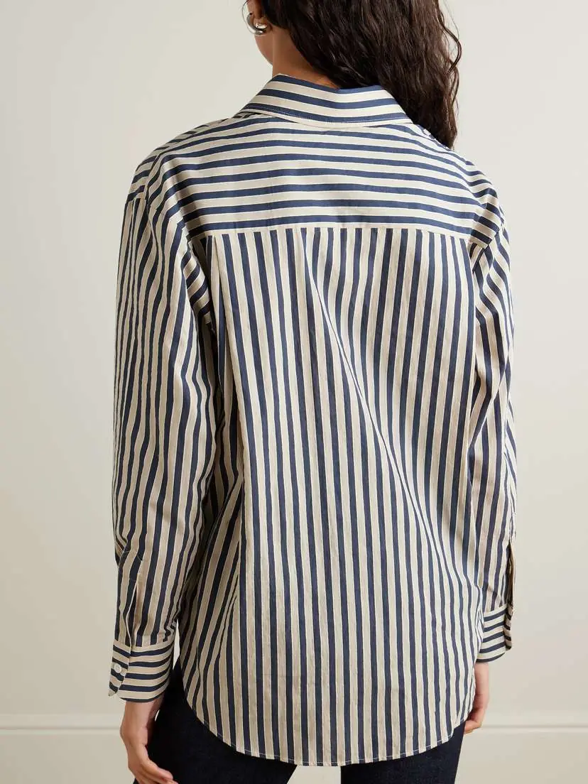 The Frankie Shop Lui Striped Cotton-blend Poplin Shirt - x large | Thumbnail 4 The Frankie Shop Lui Striped Cotton-blend Poplin Shirt - x large | Thumbnail 4