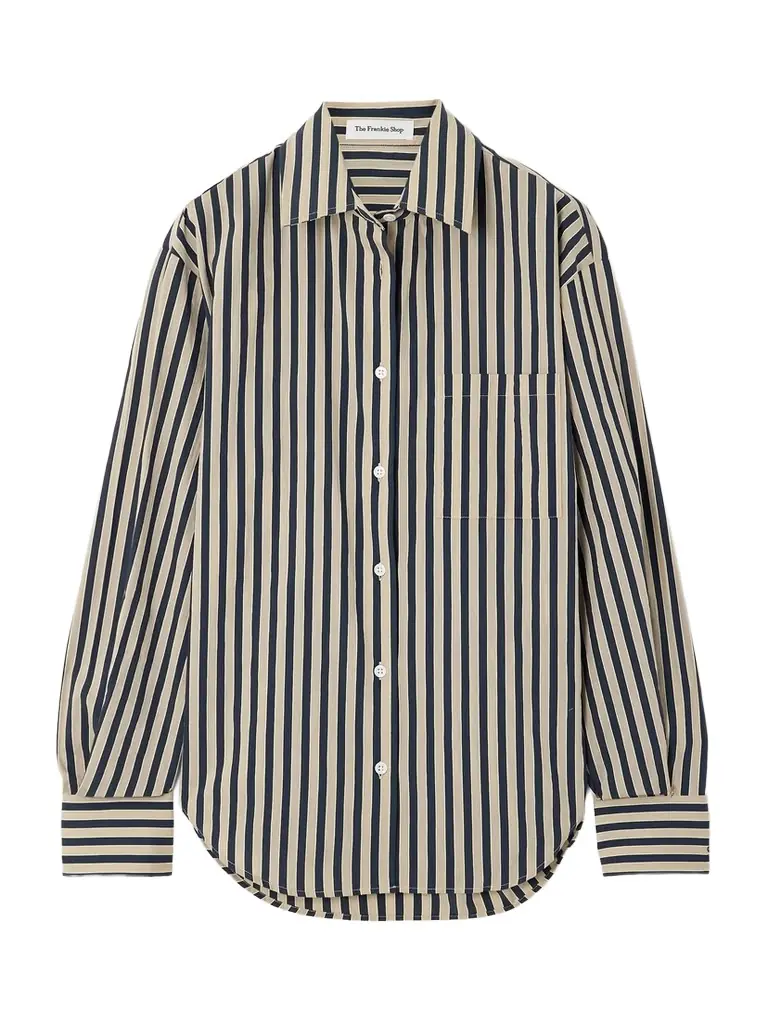 Lui Striped Cotton-blend Poplin Shirt - x large