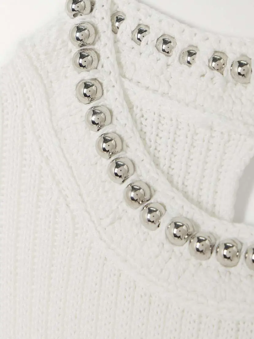 Rabanne Embellished Crocheted Mini Dress | Thumbnail 4 Rabanne Embellished Crocheted Mini Dress | Thumbnail 4