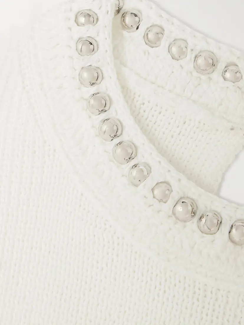 Rabanne Cropped Embellished Crocheted Top - x large | Thumbnail 4 Rabanne Cropped Embellished Crocheted Top - x large | Thumbnail 4