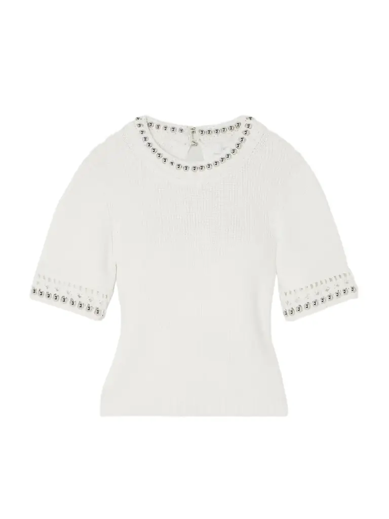 Cropped Embellished Crocheted Top - x large
