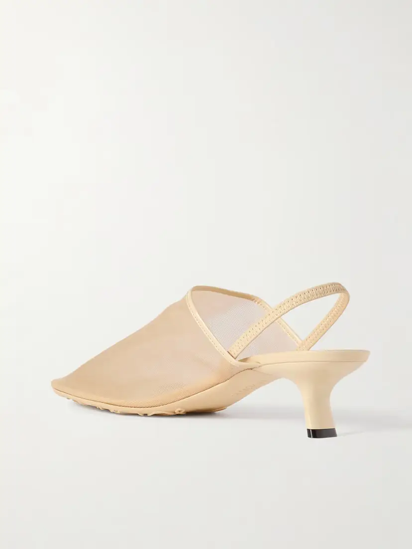 Loewe Petal Leather-trimmed Mesh Mules | Thumbnail 3 Loewe Petal Leather-trimmed Mesh Mules | Thumbnail 3