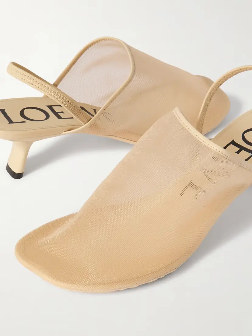 Loewe Petal Leather-trimmed Mesh Mules | Thumbnail 4 Loewe Petal Leather-trimmed Mesh Mules | Thumbnail 4