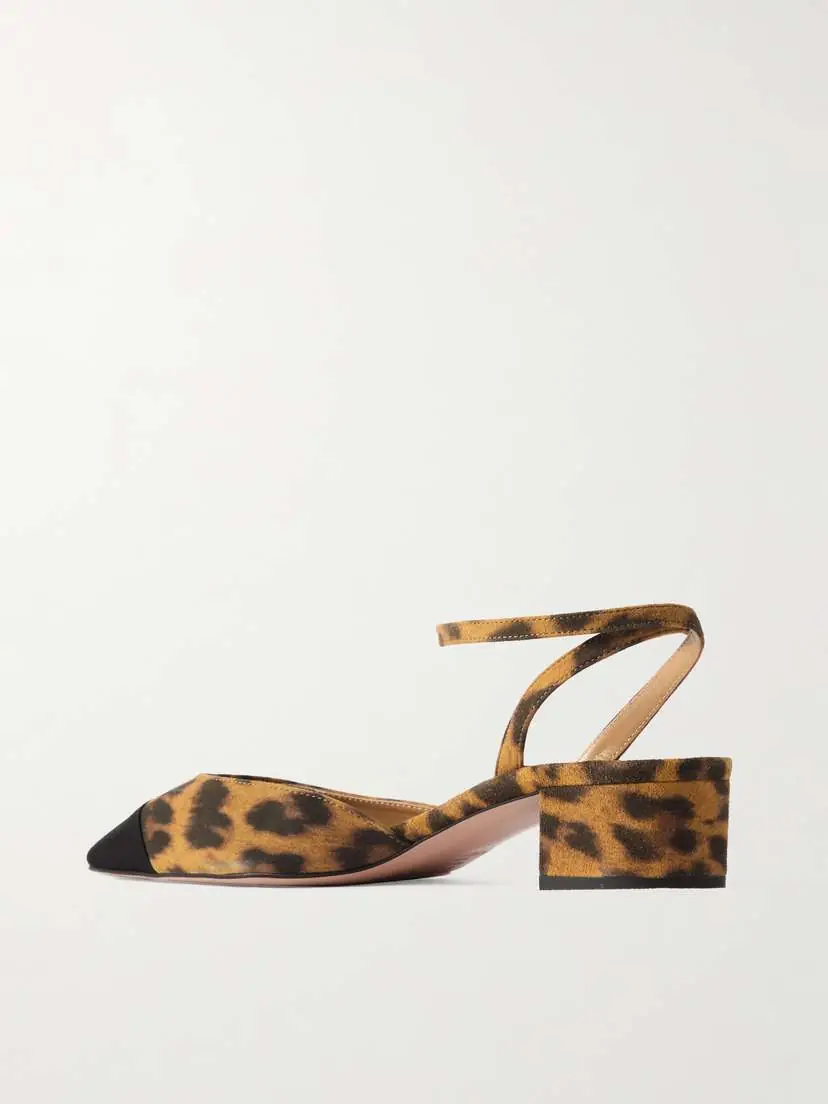 Aquazzura French Flirt 35 Grosgrain-trimmed Leopard-print Suede Pumps | Thumbnail 3 Aquazzura French Flirt 35 Grosgrain-trimmed Leopard-print Suede Pumps | Thumbnail 3