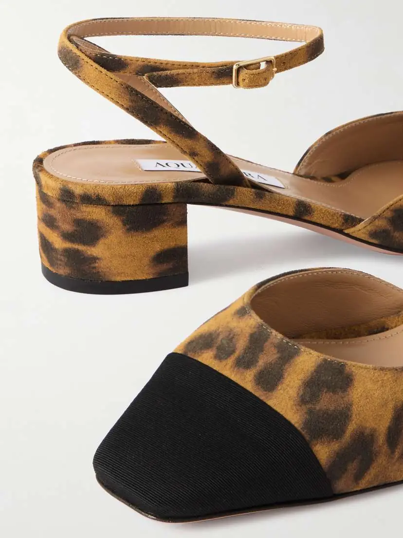 Aquazzura French Flirt 35 Grosgrain-trimmed Leopard-print Suede Pumps | Thumbnail 4 Aquazzura French Flirt 35 Grosgrain-trimmed Leopard-print Suede Pumps | Thumbnail 4