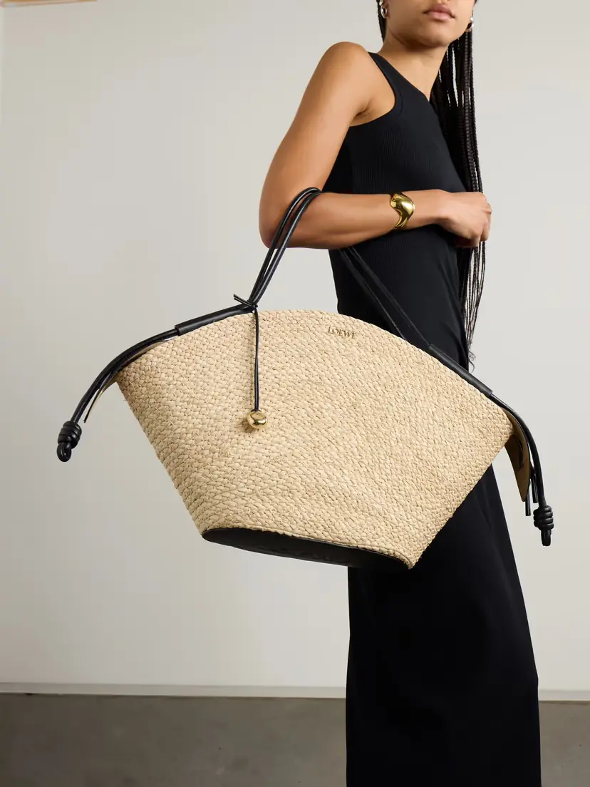Loewe Paseo Large Leather-trimmed Raffia Tote | Thumbnail 2 Loewe Paseo Large Leather-trimmed Raffia Tote | Thumbnail 2