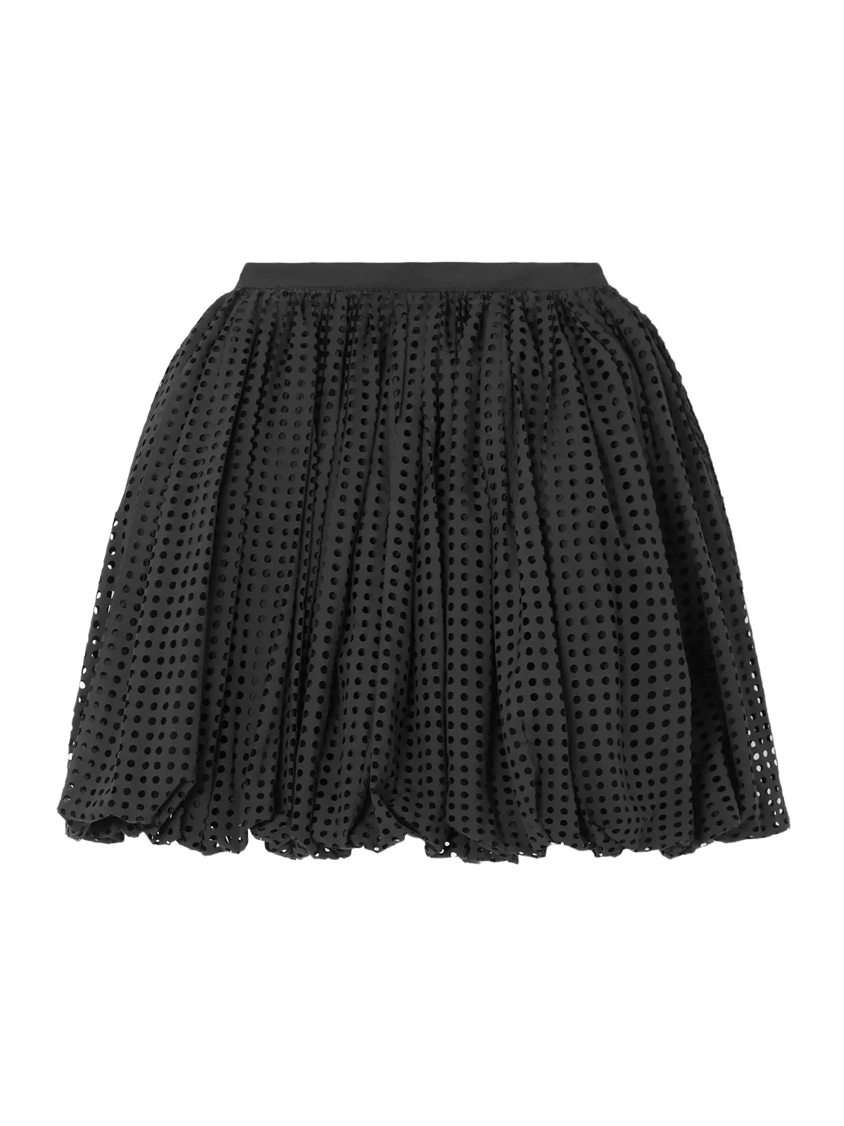 Laser-cut Cotton-blend Mini Skirt