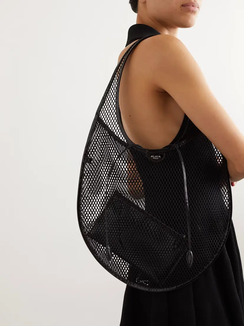 Alaïa Patent-leather Trimmed Mesh Shoulder Bag | Thumbnail 2 Alaïa Patent-leather Trimmed Mesh Shoulder Bag | Thumbnail 2