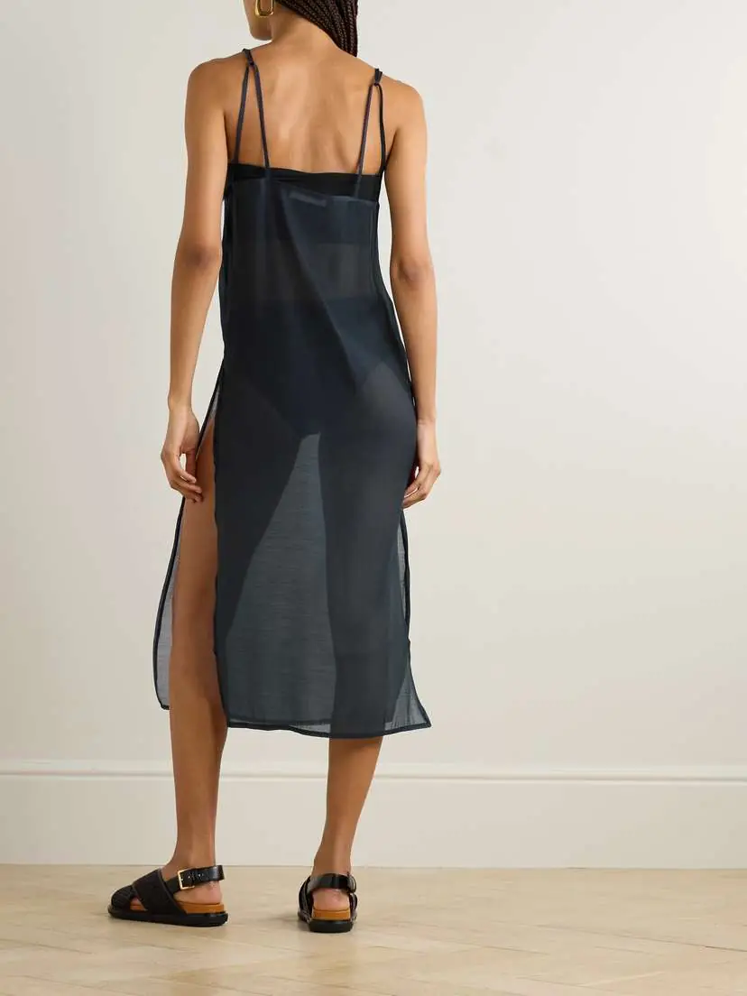 The Frankie Shop Madeline Voile Midi Dress | Thumbnail 3