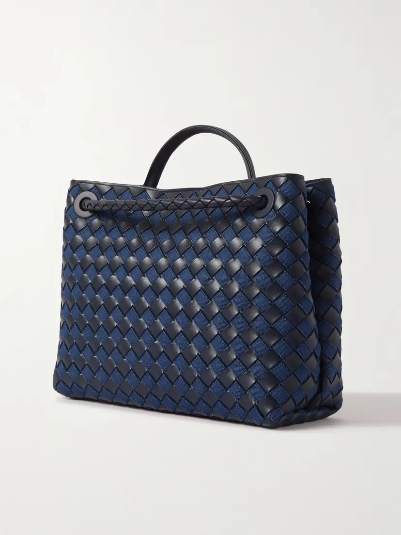 Bottega Veneta Andiamo Medium Embellished Intrecciato Leather And Denim Tote | Thumbnail 3 Bottega Veneta Andiamo Medium Embellished Intrecciato Leather And Denim Tote | Thumbnail 3