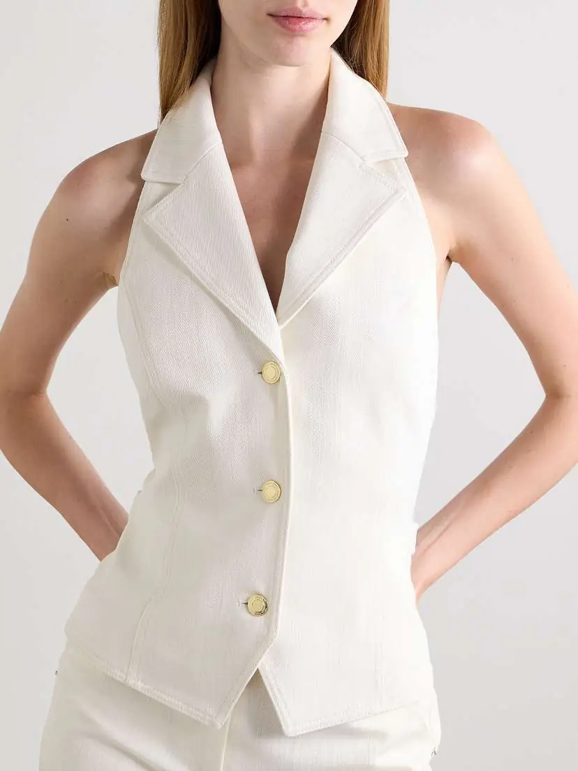 Sergio Hudson Cotton-twill And Silk-satin Vest | Thumbnail 3