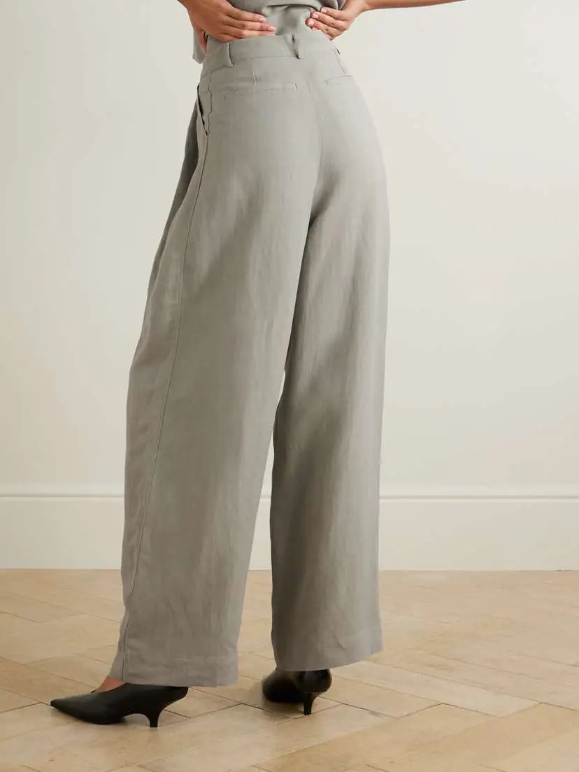 The Frankie Shop Piper Pleated Twill Wide-leg Pants | Thumbnail 3