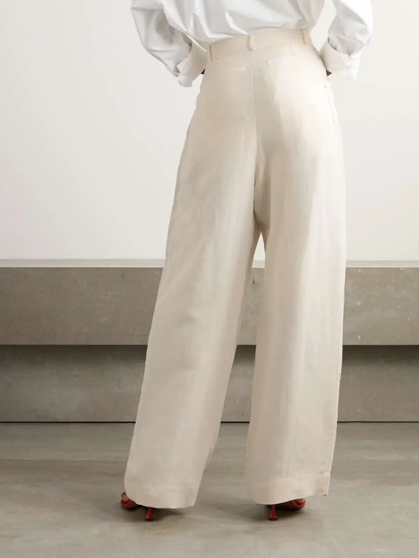 The Frankie Shop Piper Pleated Twill Wide-leg Pants | Thumbnail 3 The Frankie Shop Piper Pleated Twill Wide-leg Pants | Thumbnail 3
