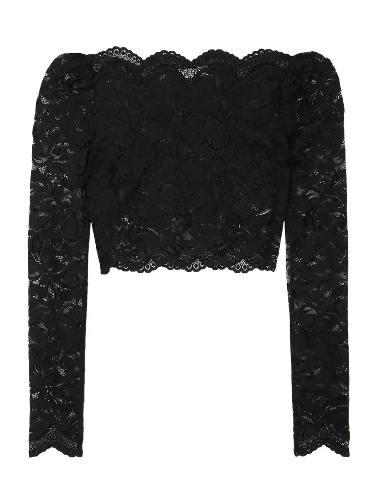 Rabanne Cropped Scalloped Stretch-lace Top | Image 1 Rabanne Cropped Scalloped Stretch-lace Top | Image 1