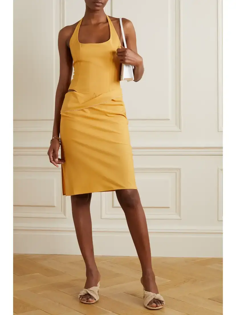 Jacquemus Hielo Cutout Draped Wool-blend Halterneck Mini Dress | Thumbnail 2