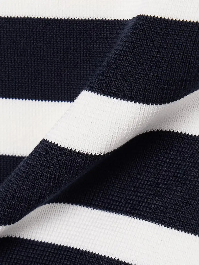 Valentino Garavani Embellished Striped Ribbed Cotton Sweater | Thumbnail 5 Valentino Garavani Embellished Striped Ribbed Cotton Sweater | Thumbnail 5