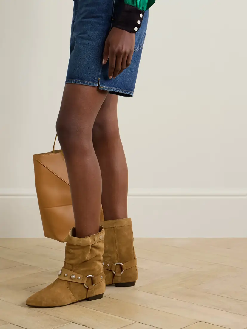 Isabel Marant Stania Studded Suede Ankle Boots | Thumbnail 2