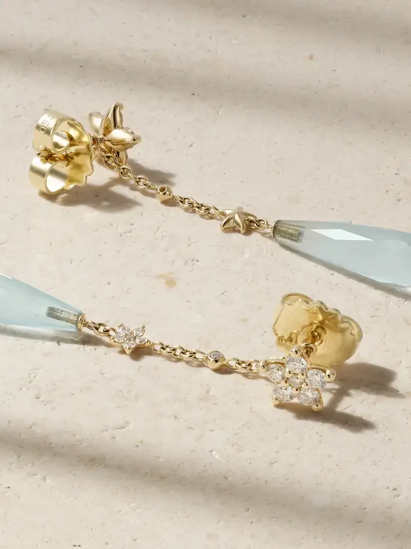 OLE LYNGGAARD COPENHAGEN Shooting Stars 18-karat Gold, Aquamarine And Diamond Earrings | Thumbnail 3 OLE LYNGGAARD COPENHAGEN Shooting Stars 18-karat Gold, Aquamarine And Diamond Earrings | Thumbnail 3
