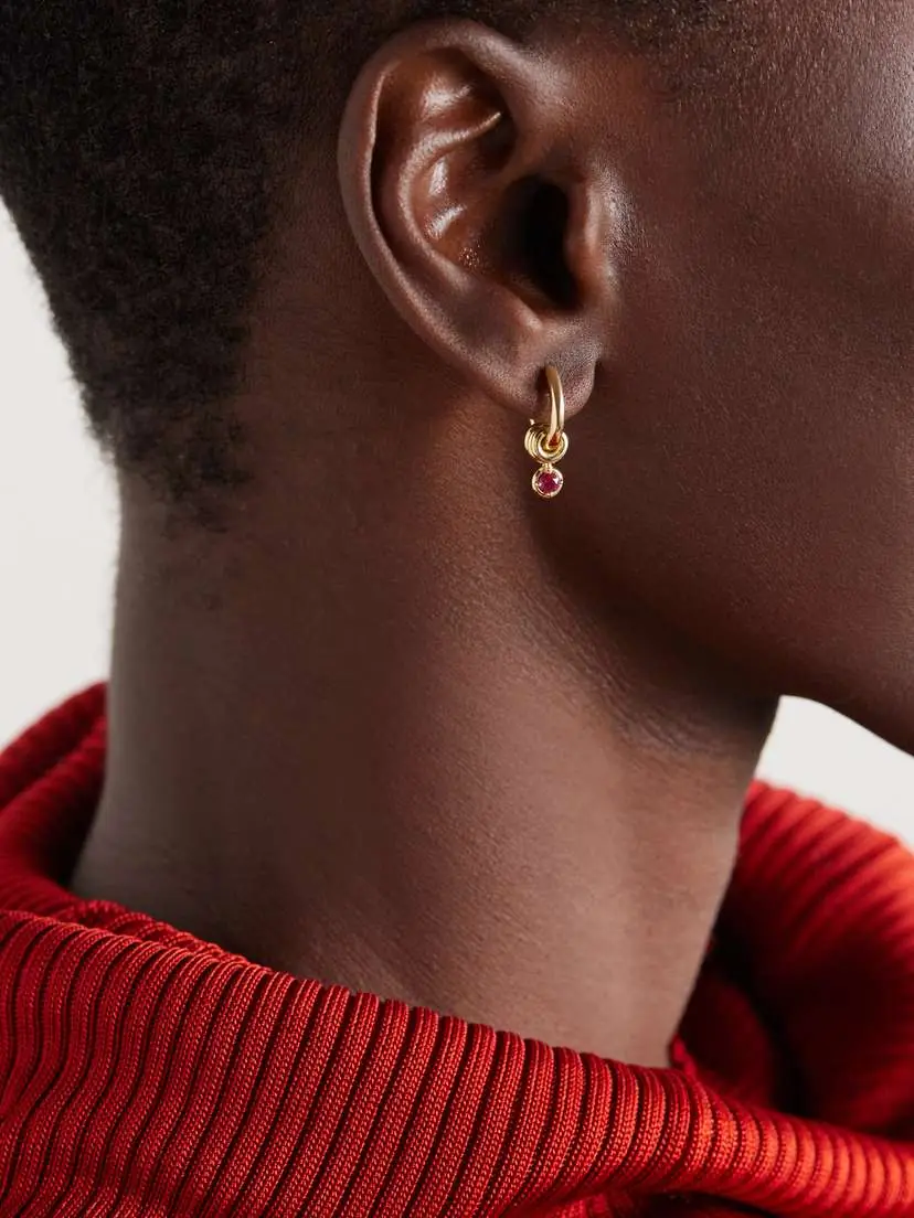 Spinelli Kilcollin Zahra 18-karat Gold Sapphire Hoop Earrings | Thumbnail 2 Spinelli Kilcollin Zahra 18-karat Gold Sapphire Hoop Earrings | Thumbnail 2