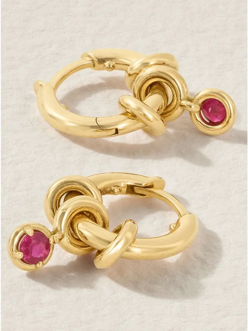 Spinelli Kilcollin Zahra 18-karat Gold Sapphire Hoop Earrings | Thumbnail 3 Spinelli Kilcollin Zahra 18-karat Gold Sapphire Hoop Earrings | Thumbnail 3